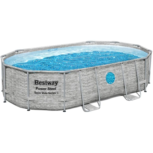 Бассейн Bestway каркасный овальный 488-305-107 см (56946) (фильтр-насос, лестница, тент)