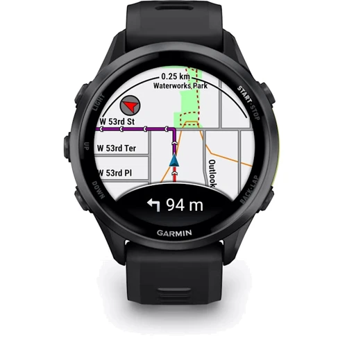 Смарт-часы Garmin Forerunner 970 Carbon Grey DLC Titanium with Black Case and Black/Translucent Whitestone Band (010-02969-10): Дисплей 1.4" AMOLED (454 x 454)