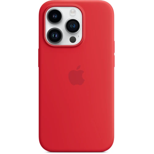 Чехол для iPhone Apple Silicone Case with MagSafe (PRODUCT)RED (MPTG3) for iPhone 14 Pro: Материалы Силикон