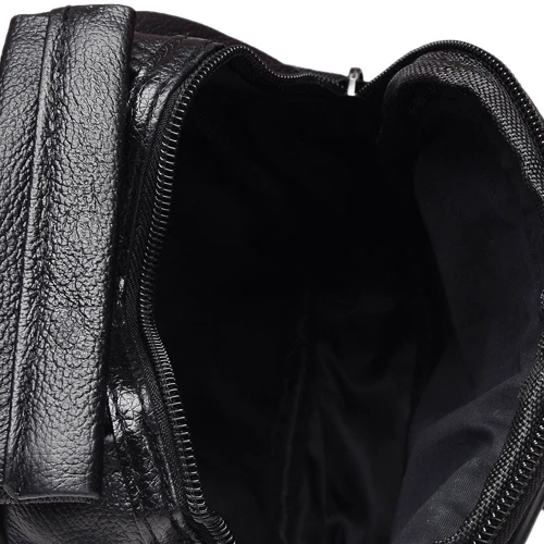 Мужская сумка через плечо Keizer черная (K18016-black): Материал Натуральная кожа