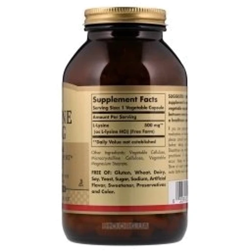 Solgar L-Lysine Free Form 500 mg 100 Vegetable Capsules: Тип лізин