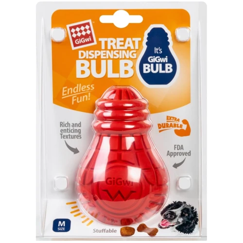 Игрушка для собак Лампочка резиновая GiGwi Bulb Rubber резина M красная (2337)