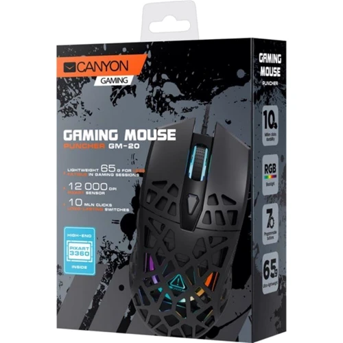 Мишка Canyon Puncher CND-SGM20B Black: Довжина кабелю 1,65 м