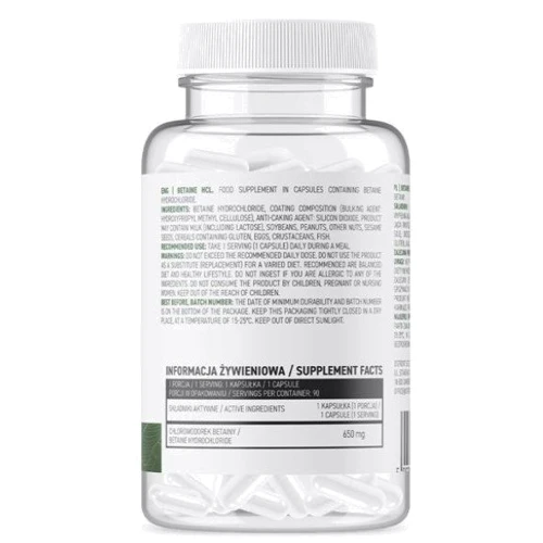 OstroVit Betaine HCL Бетаина гидрохлорид 90 капсул: Форма выпуска Капсулы