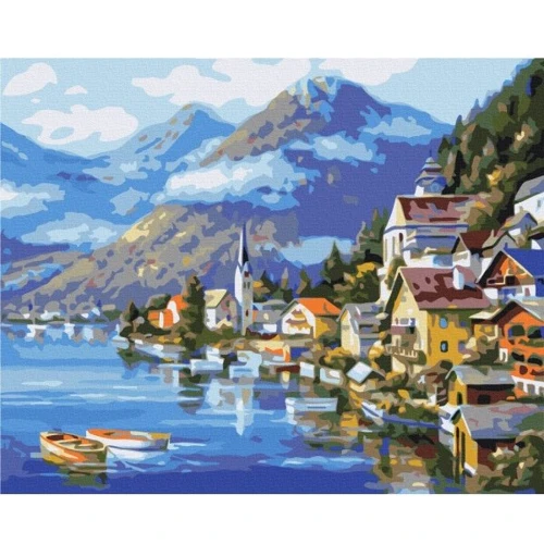 Картина за номерами Brushme Селище біля підніжжя гори 40х50 см (BS6936)