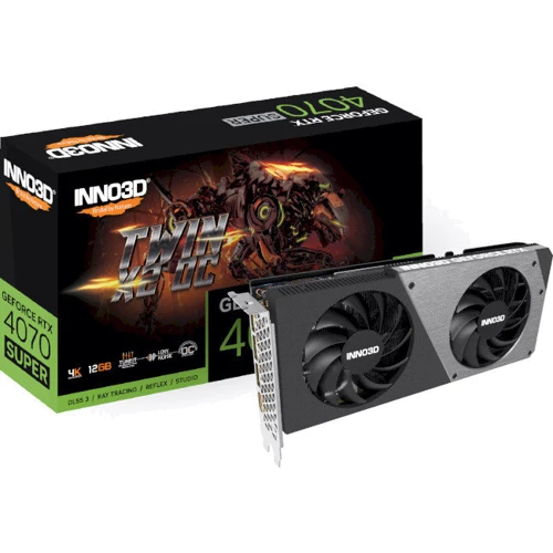 Видеокарта INNO3D GEFORCE RTX 4070 SUPER TWIN X2 OC (N407S2-126XX-186162N): Объем памяти, Гб 12