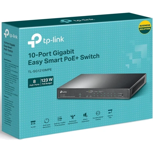 Сетевой коммутатор TP-Link TL-SG1210MPE: Порты только Gigabit Ethernet (10/100/1000)