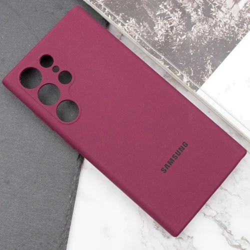 Чохол для телефона Lakshmi Premium Silicone Case з Logo Full Camera Plum Samsung S928 Galaxy S24 Ultra: Колір бордовый