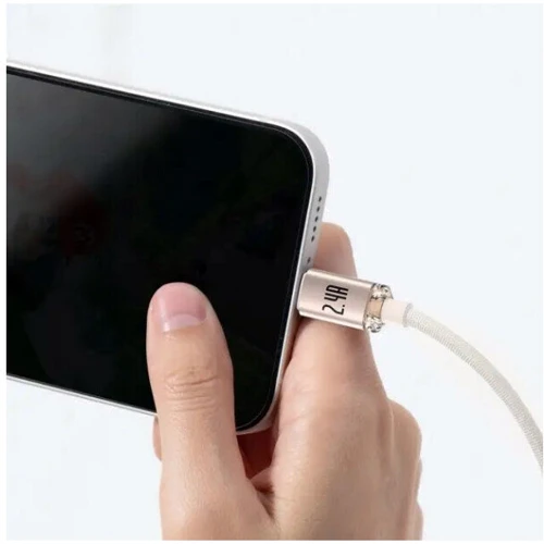 Кабель Baseus USB Cable to Lightning Crystal Shine Series 2.4A 2m Pink (CAJY001204) фото 3
