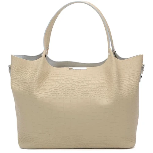 Женская сумка шоппер Ricco Grande бежевая (1l943rep-beige)