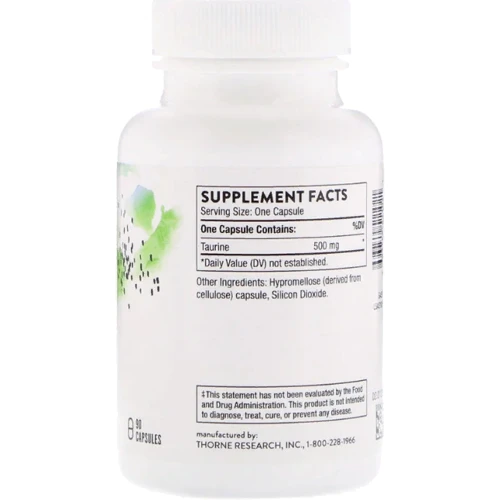 Thorne Research, Taurine, 90 Vegetarian Capsules (THR-51102): Тип таурин