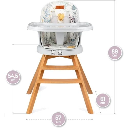 Стульчик для кормления MoMi WOODI (цвет - flowers)