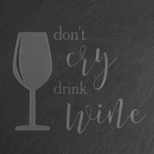 Дошка-сланець BeriDari "Don't cry drink wine" M 30х20 см фото 1