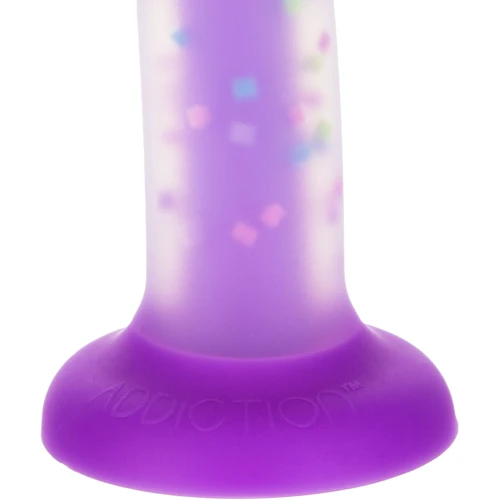 Светящийся в темноте фаллоимитатор ADDICTION Rave 8″ Glow in the Dark Dildo Purple Confetti
