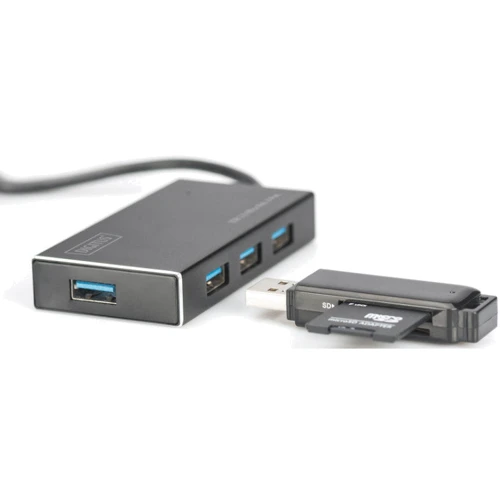 Адаптер Digitus Adapter USB to 4xUSB 3.0 Black (DA-70240-1): Интерфейс подключения USB 3.0