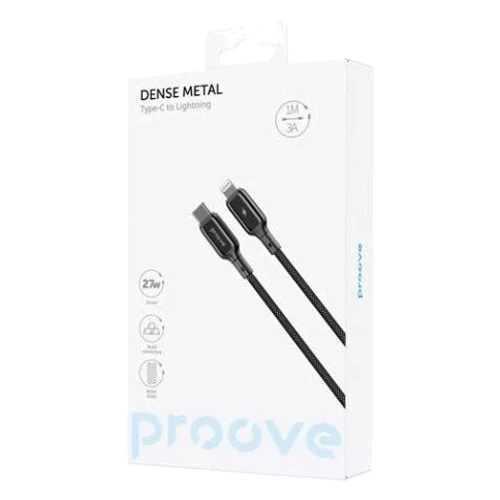 Кабель Proove Cable USB-C to Lightning Dense Metal 27W 1m Black (CCDM27002101) фото 4