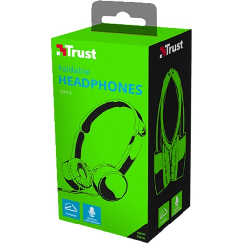 Наушники Trust Nano Foldable Headphones Green: Тип крепления оголовные