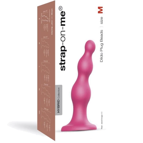 Фаллоимитатор Strap-On-Me Dildo Plug Beads M Framboise Мetallic