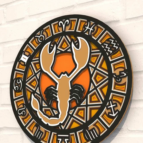 Деревянная картина-раскраска Wortex Woods Знак зодиака Скорпион 35x35 (3DP61010)