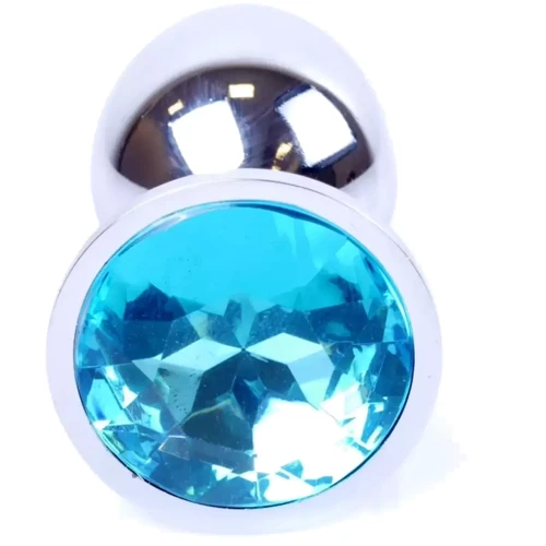 Анальная пробка Boss Series - Jewellery Silver PLUG Light Blue S (BS6400014)