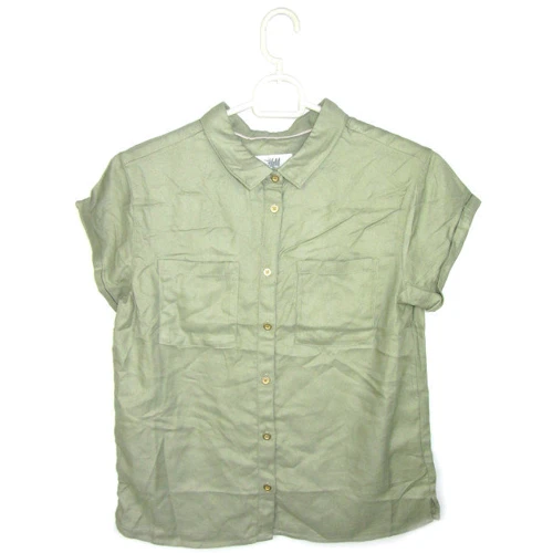 Рубашка H&M 5203876 146 см зеленая