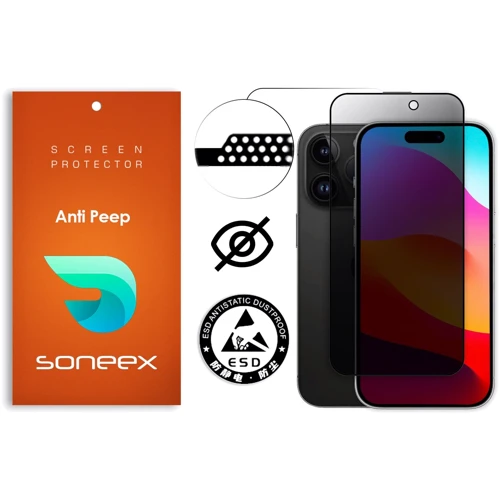 Защитное стекло для iPhone Soneex Tempered Glass Pro Privacy Black for iPhone 15 Plus