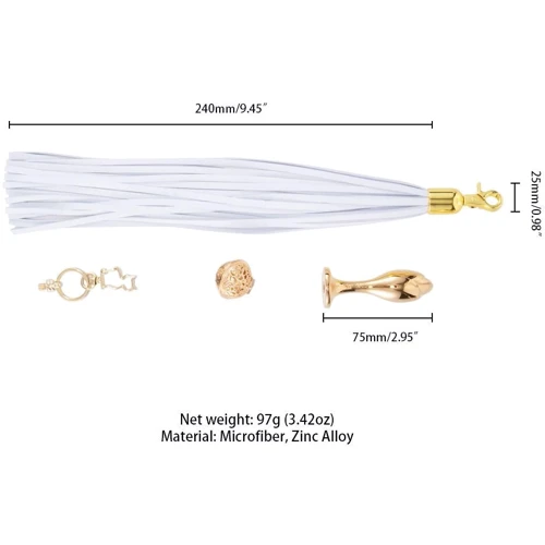 Анальная пробка LOCKINK Sevanda White Pony-Tail Anal Rose-shape Plug