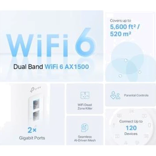 Маршрутизатор Wi-Fi TP-Link Deco X10 2-pack: Количество LAN портов 2