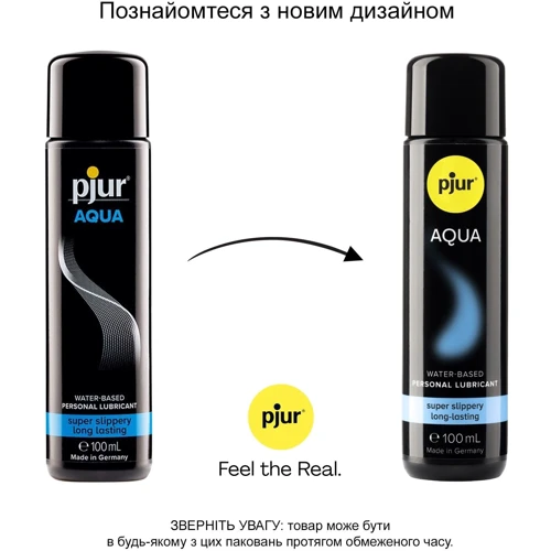 Лубрикант на водной основе pjur Aqua 100 мл, эффект бархатистой кожи без прилипания