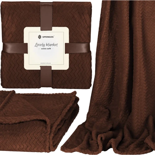 Плед Springos Extra Soft 130x180 см коричневый (HA7135)