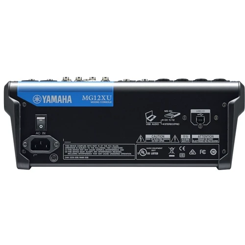 Компактный микшерный пульт YAMAHA MG12XU: Аналоговые входы 4 (6) моно (XLR combo), 4 (2) стерео входа (1/4" Jack + RCA)