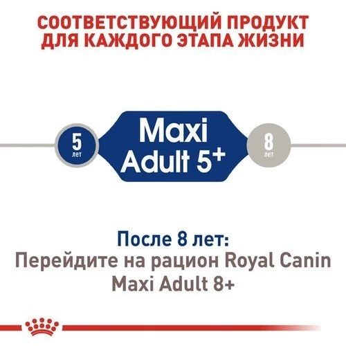 Сухой корм для собак Royal Canin Maxi Adult 5+ крупных пород старше 5 лет 15 кг (3008150): Порода Крупные