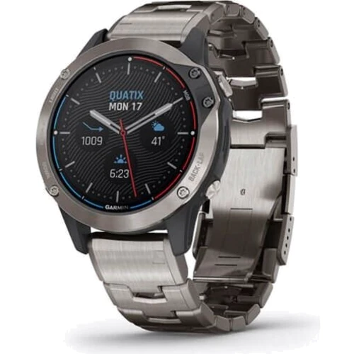 Смарт-часы Garmin Quatix 6 Titanium Grey with Titanium Band (010-02158-95)