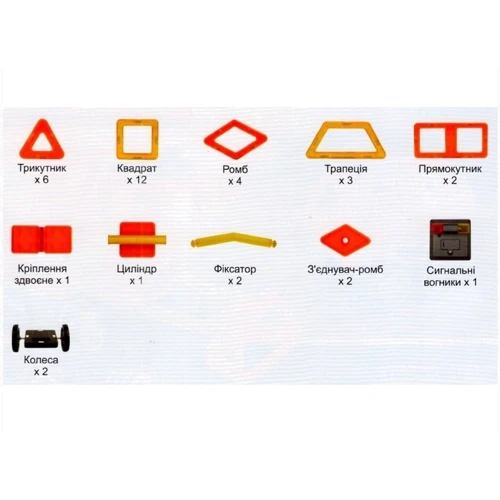 Магнитный конструктор Limo Toy Стройтехника Magnistar 34 детали (LT6003): Количество деталей, шт. 34