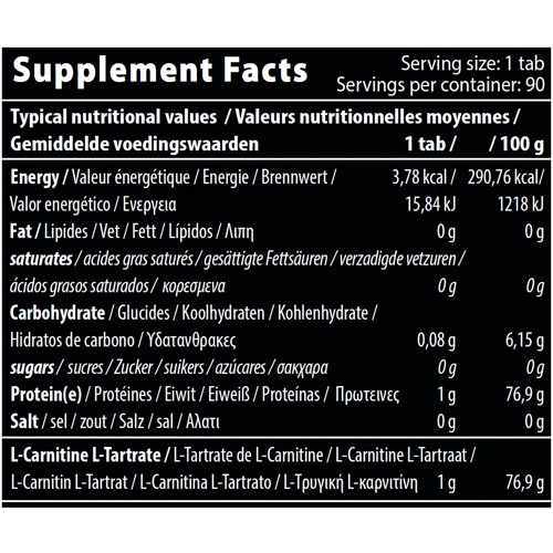 Жиросжигатель QNT MAXI L-Carnitine 1000 мг 90 таблеток: Вкус Без вкуса