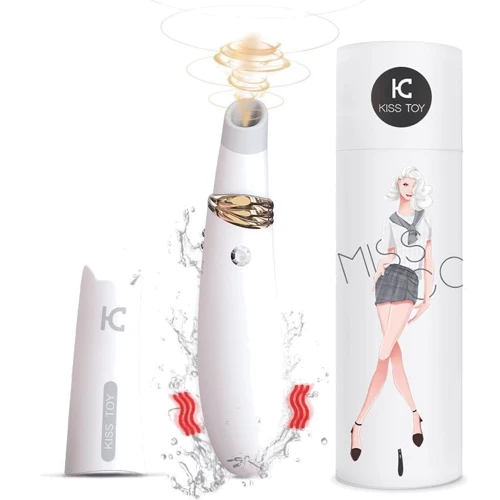 Вакуумный стимулятор с вибрацией KisToy Miss CC White