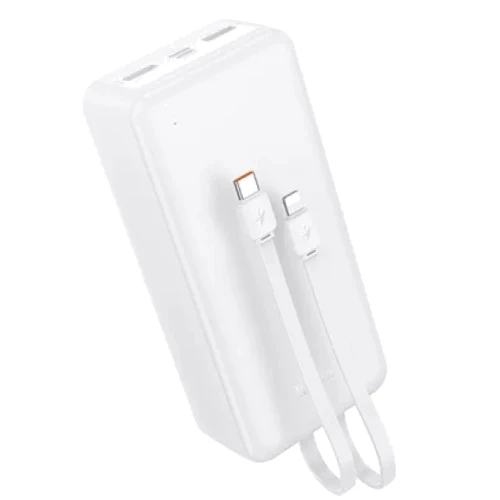 Внешний аккумулятор Hoco Power Bank 30000mAh J118B with Cable White
