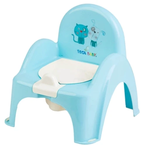 Горшок - стульчик Tega Baby Кот и Пес музыкальный голубой PO-063-101