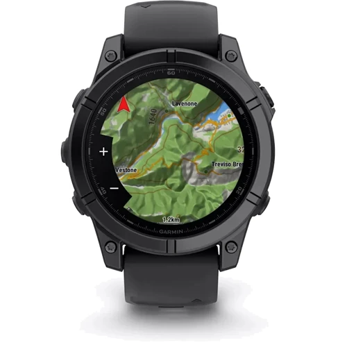 Смарт-часы Garmin Fenix E 47mm Slate Grey Steel with Black Silicone Band (010-03025-01): Материал корпуса нержавеющая сталь