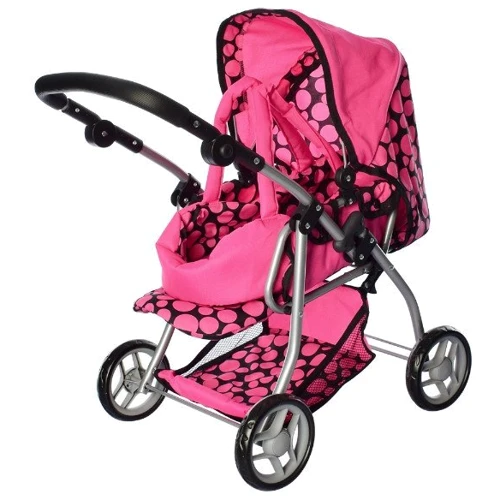 Коляска для кукол Melogo 9672 (pink/black)