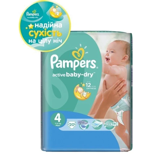 PAMPERS Active Baby-Dry Maxi (7-14 кг) 20 шт