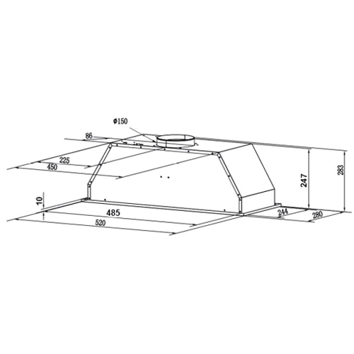 Витяжка Interline BOX PUSH IX A/60/PB: Тип монтажу Встраиваемый