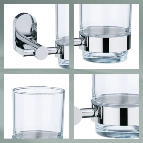 Склянка для зубних щіток KELA Lucido срібляста 11.5х7.5х9.5 см (22675)