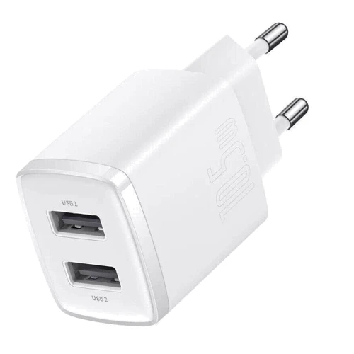 Зарядное устройство Baseus Wall Charger 2xUSB Compact 10.5W White (CCXJ010202): Кабель в комплекте отсутствует