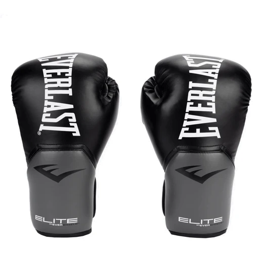 Боксерские перчатки Everlast ELITE TRAINING GLOVES черный, серый Уни 16 унций (870270-70-816)