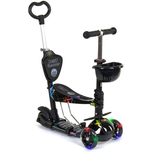 Самокат детский 5 в 1 Best Scooter черный (35110)
