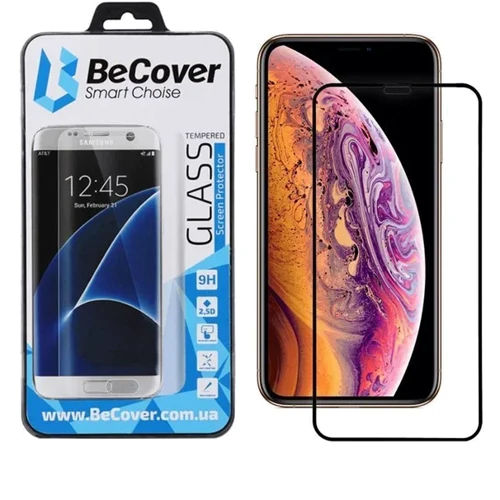Захисне скло для iPhone BeCover Tempered Glass Black для iPhone 11 Pro / iPhone X / iPhone Xs (704104)