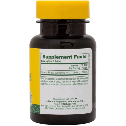Nature's Plus Vitamin B6, 100 mg, 90 Tablets (NTP1650): Тип вітамін B