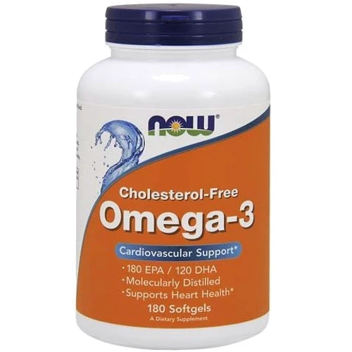 NOW Foods OMEGA-3 1000 mg CHOLES FREE 180 SGELS Омега-3