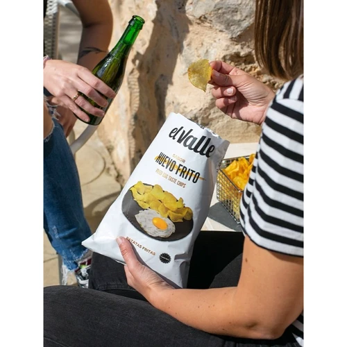 Чипсы Huevo Frito potato chips, картофельные со вкусом яичницы, 130г (8437001211494): Вес нетто 130 г